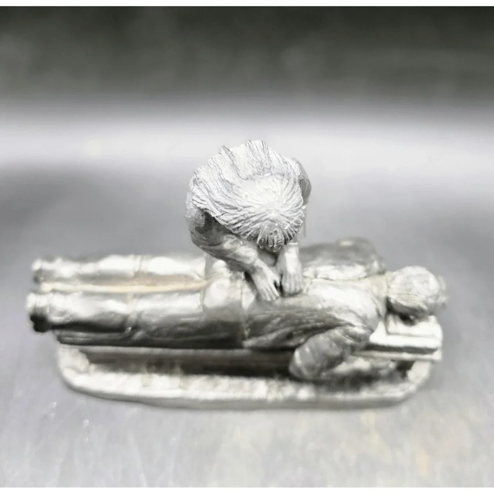 Vintage Female‎ Chiropractor Michael Ricker Pewter Sculpture Signed 1986 5.5